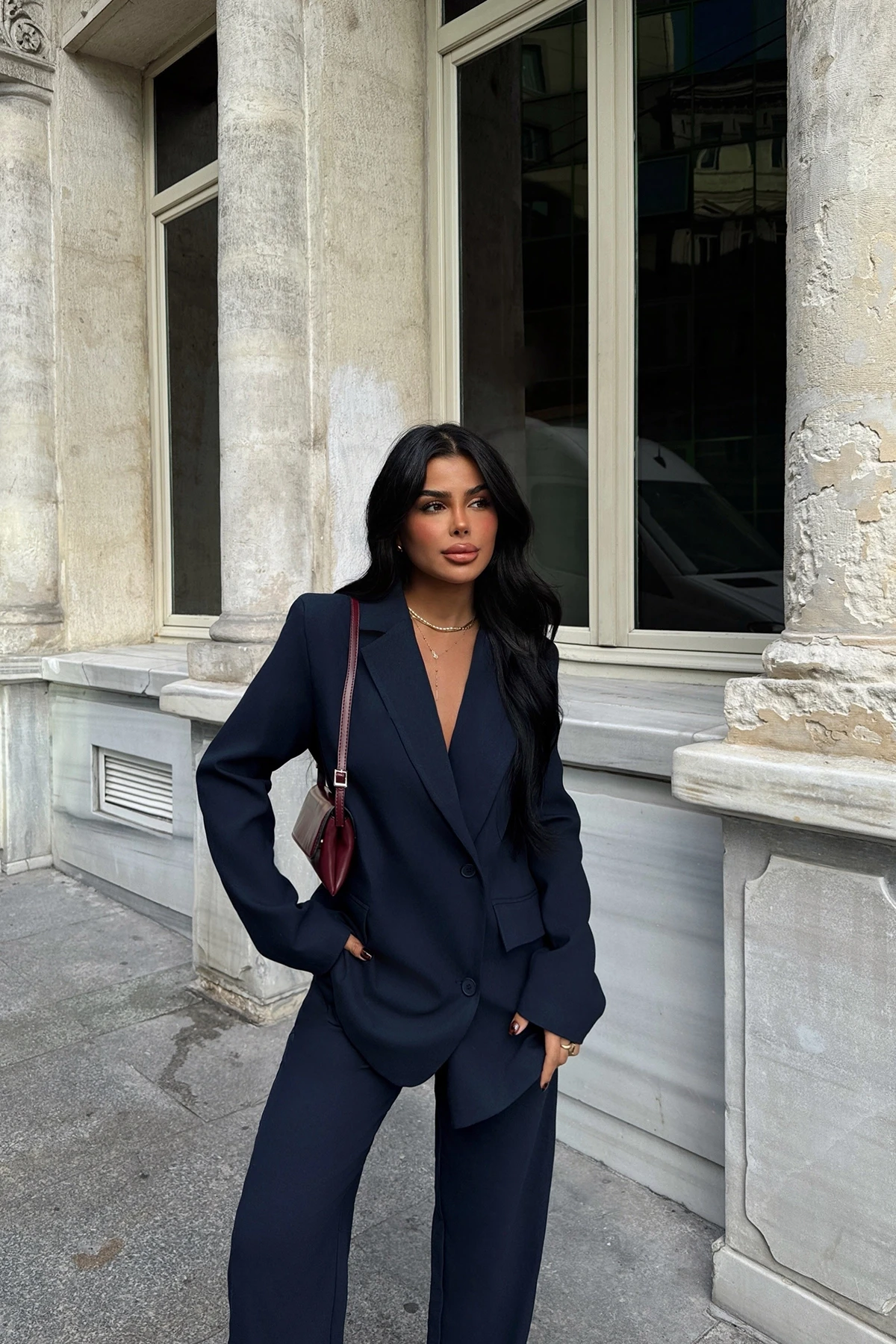 Picture of Navy Blue Trousers Suit