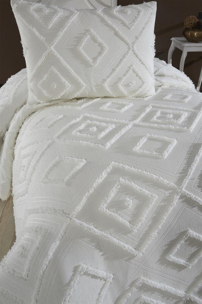 Picture of Çeyiz Diyarı Samira 2 Parça Tek Kişilik Pike Takımı Krem