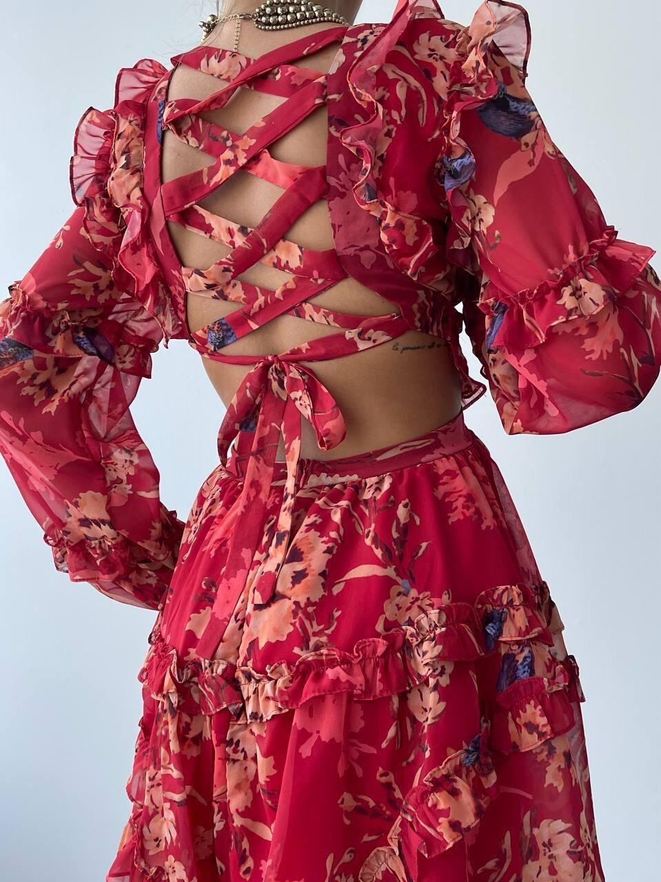 Picture of Avellino Sırt Dekolteli Elbise