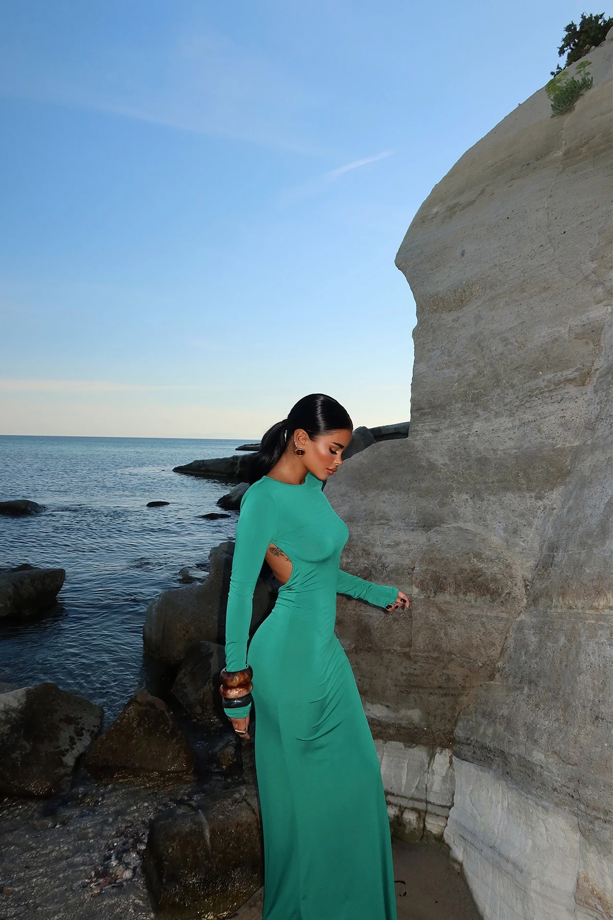 Picture of Green Doss Long Backless Dress