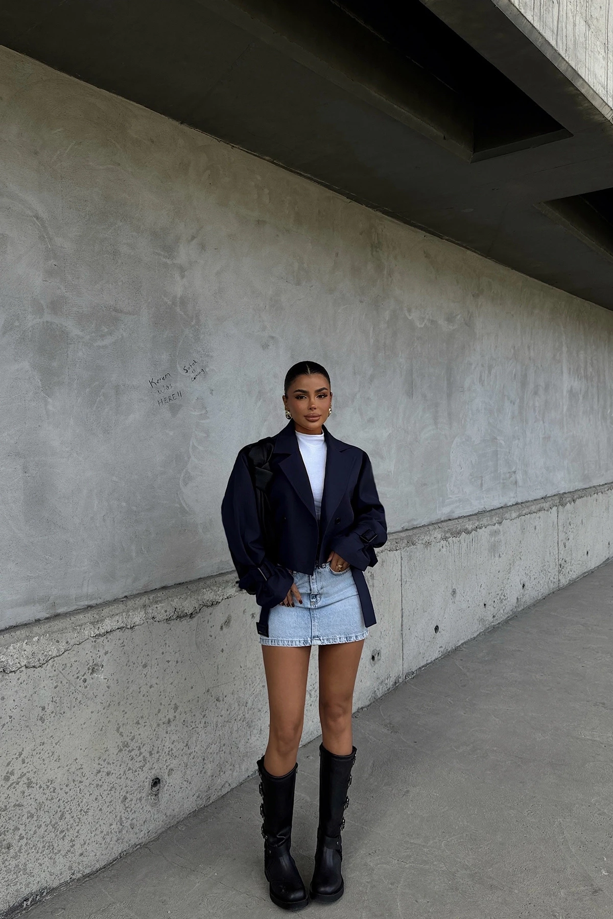 Picture of Navy Blue Button-Front Jacket