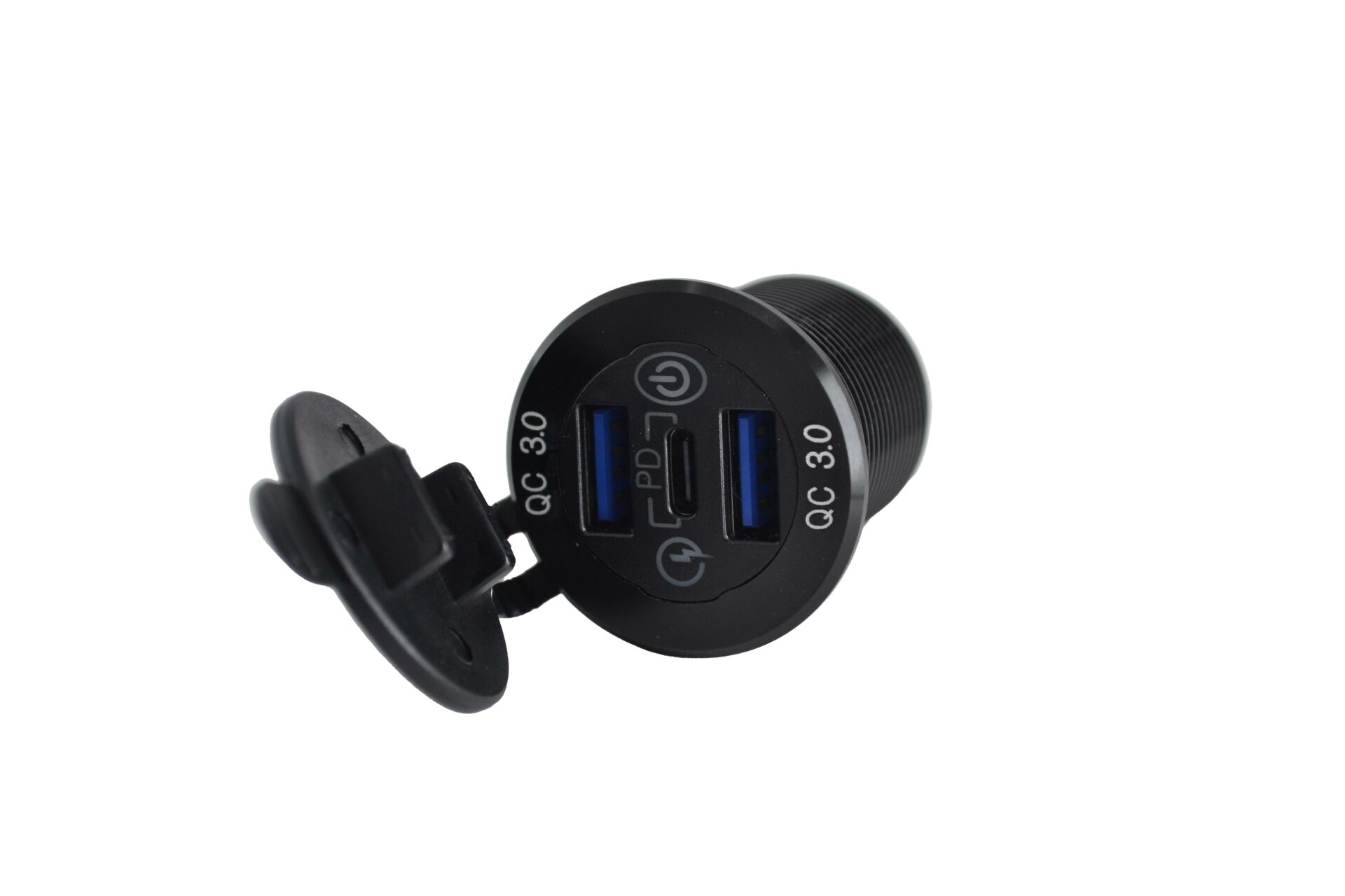 Picture of 12V 24V DC USB QC3.0 Type-C PD Şarj Port Dokunmatik Anahtarlı Yuvarlak MT-UP04