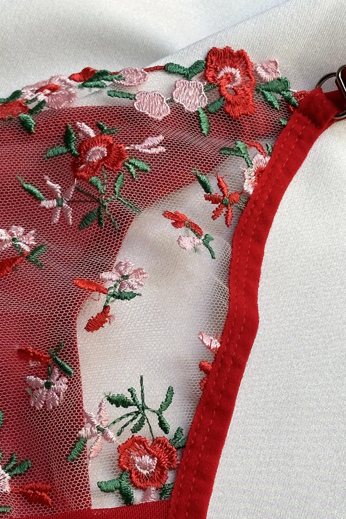Picture of Red Floral Detailed Underwear