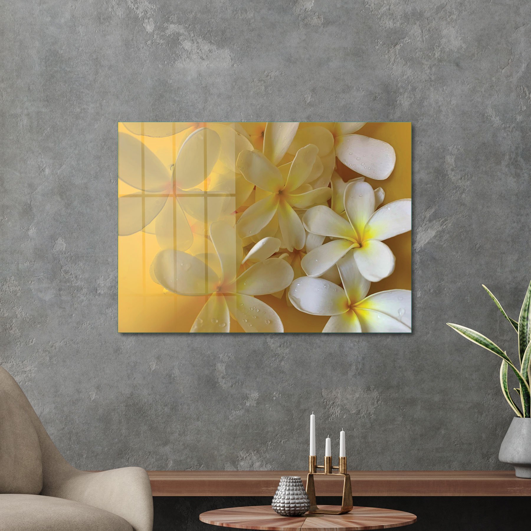 Picture of Decovetro Cam Tablo White Lily Desenli 70x100 cm