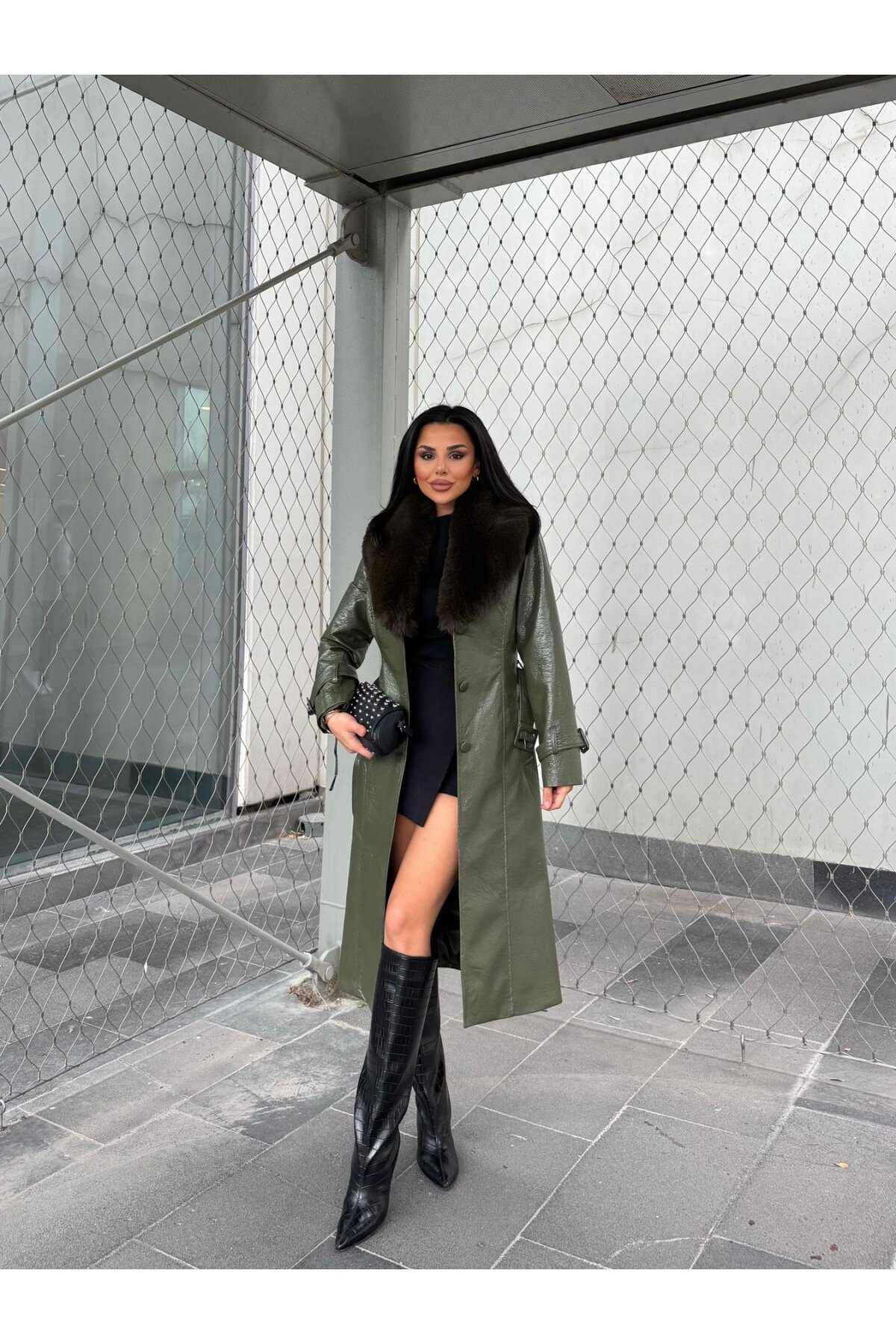 Picture of Kürk Detaylı Suni Deri Kaban