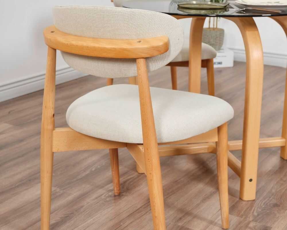 Picture of Bohem 3 sandalye Coco Maison Füme Cam Yuvarlak Masa Takımı 85 Ø
