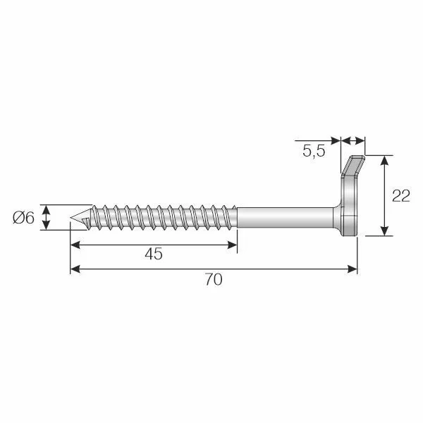 Picture of YILDIZ VİDA BAŞLI ASKI KANCASI