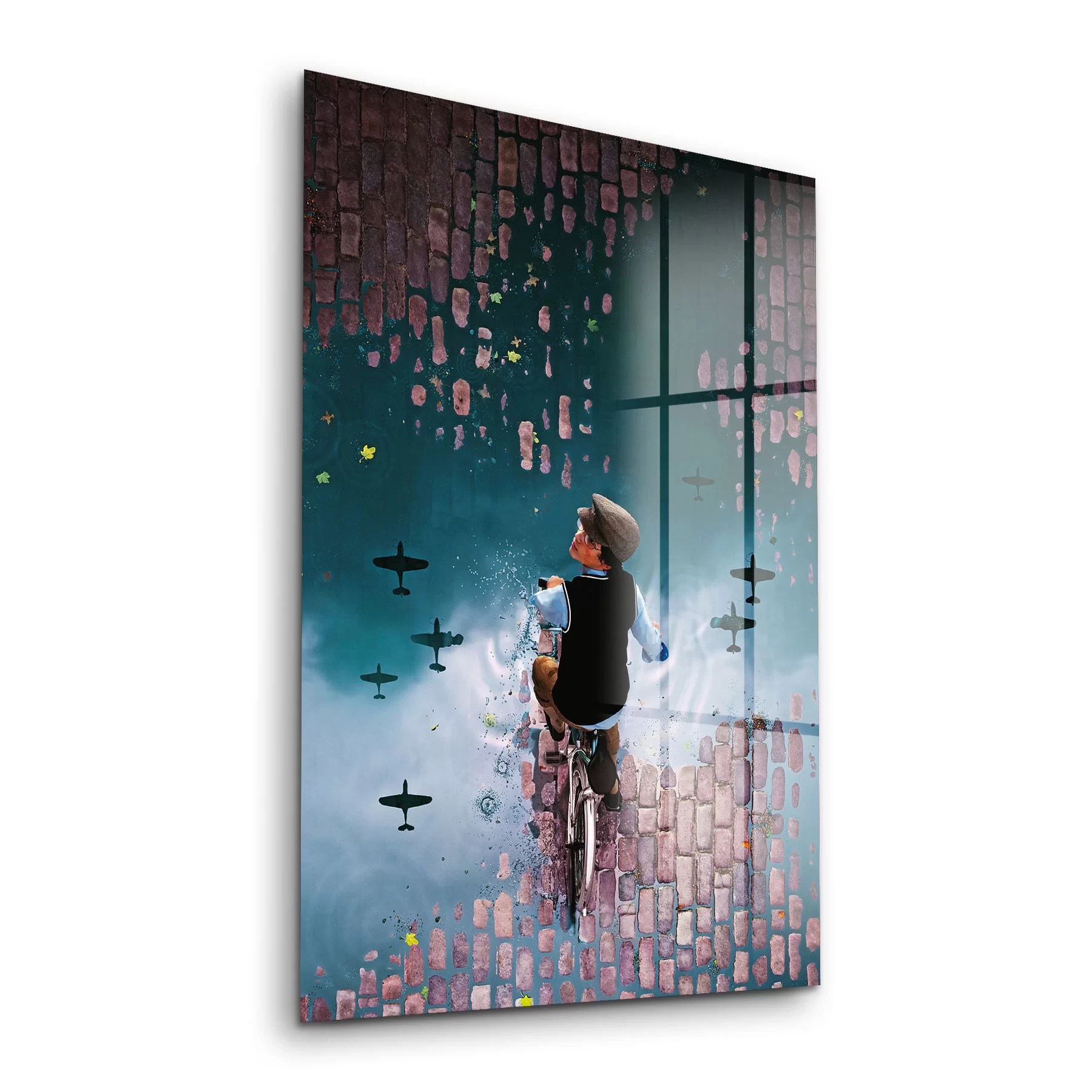 Picture of Decovetro Cam Tablo Bisikletli Çocuk 30x40 cm