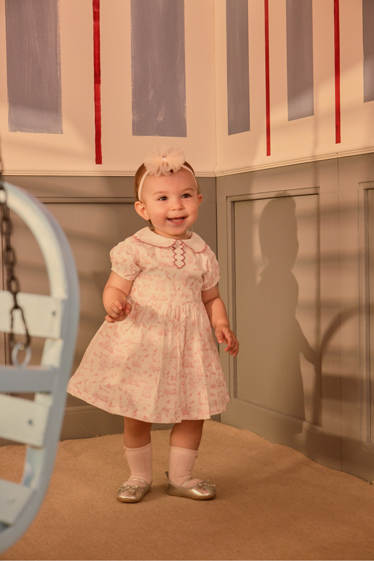 Picture of Kız Bebek Elbisesi - Toile De Jouy / Pembe