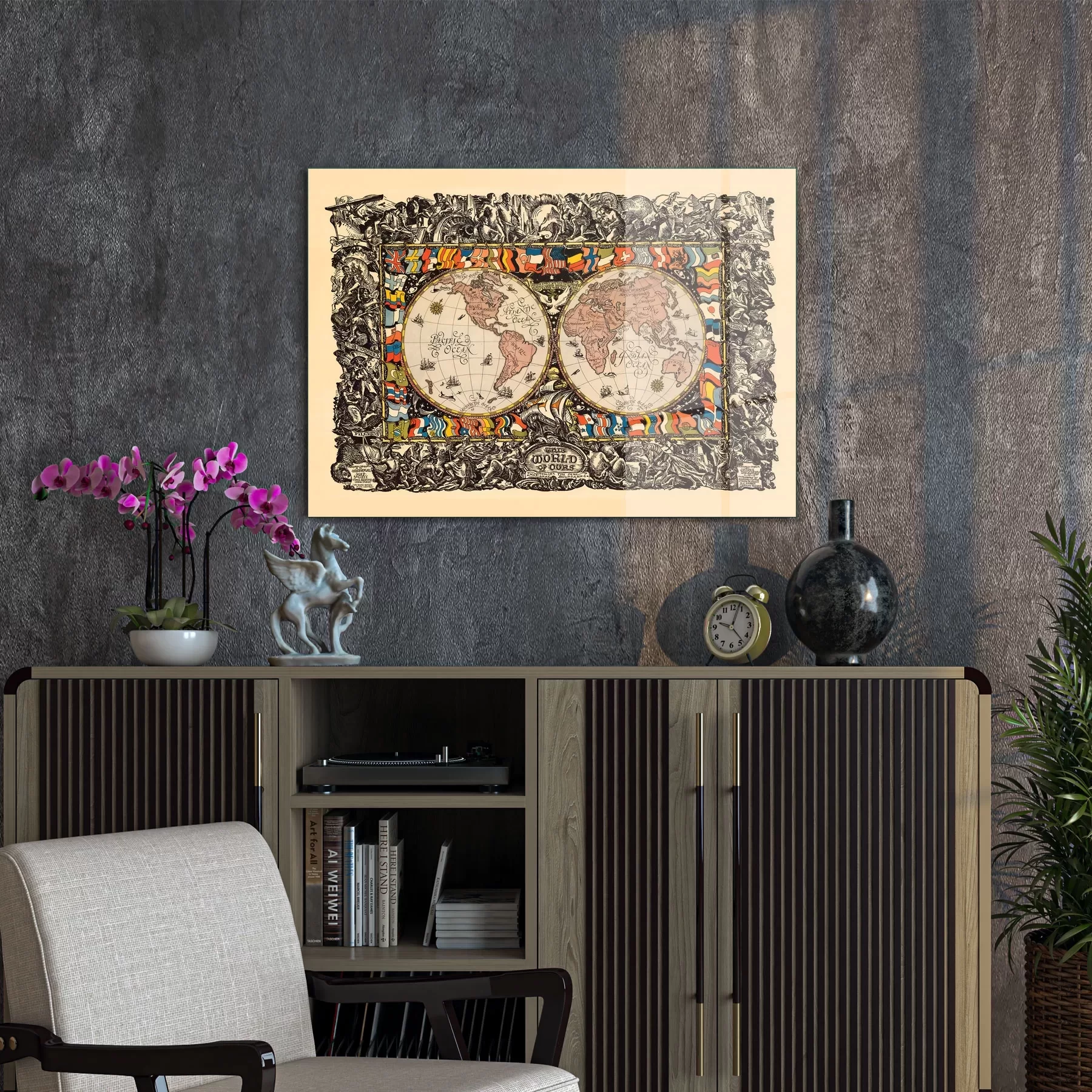 Picture of Decovetro Cam Tablo World Map Old Style 70x100 cm