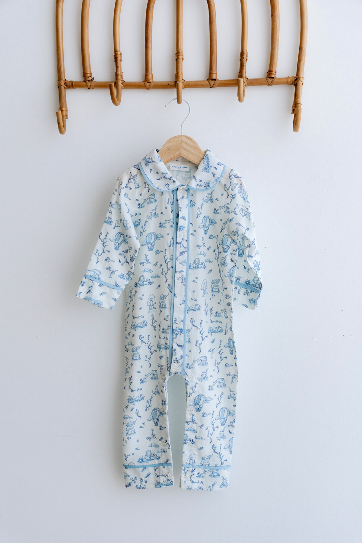 Picture of Pamuk Saten Tulum - Toile De Jouy / Mavi