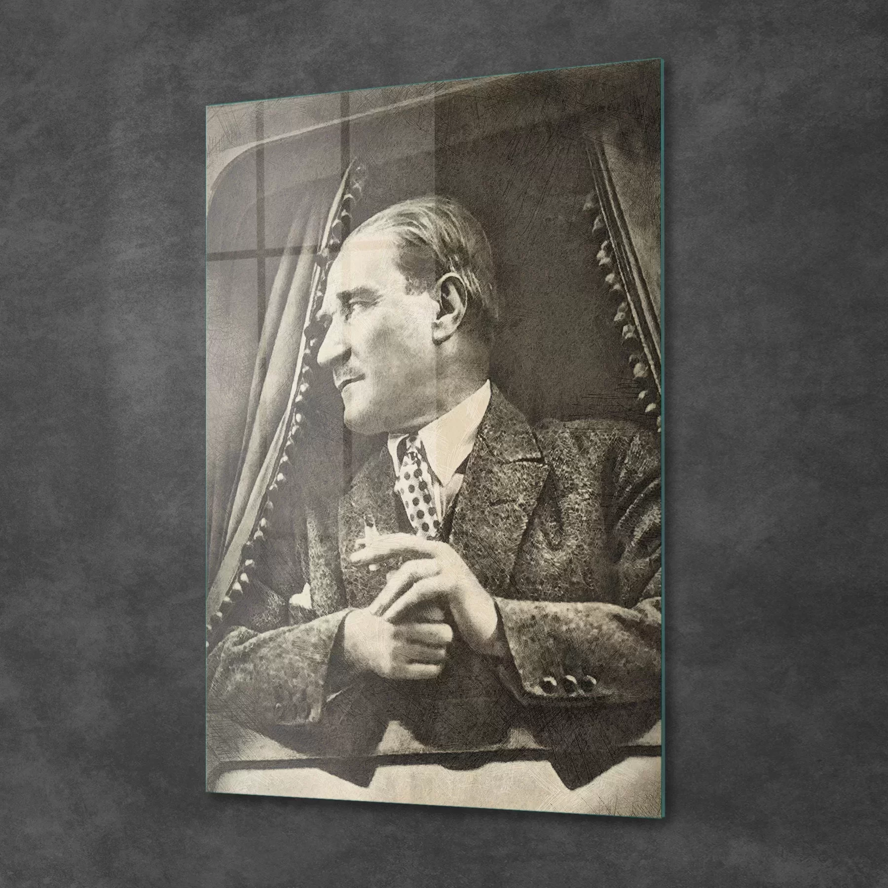 Picture of Decovetro Cam Tablo Atatürk Retro 30x40 cm