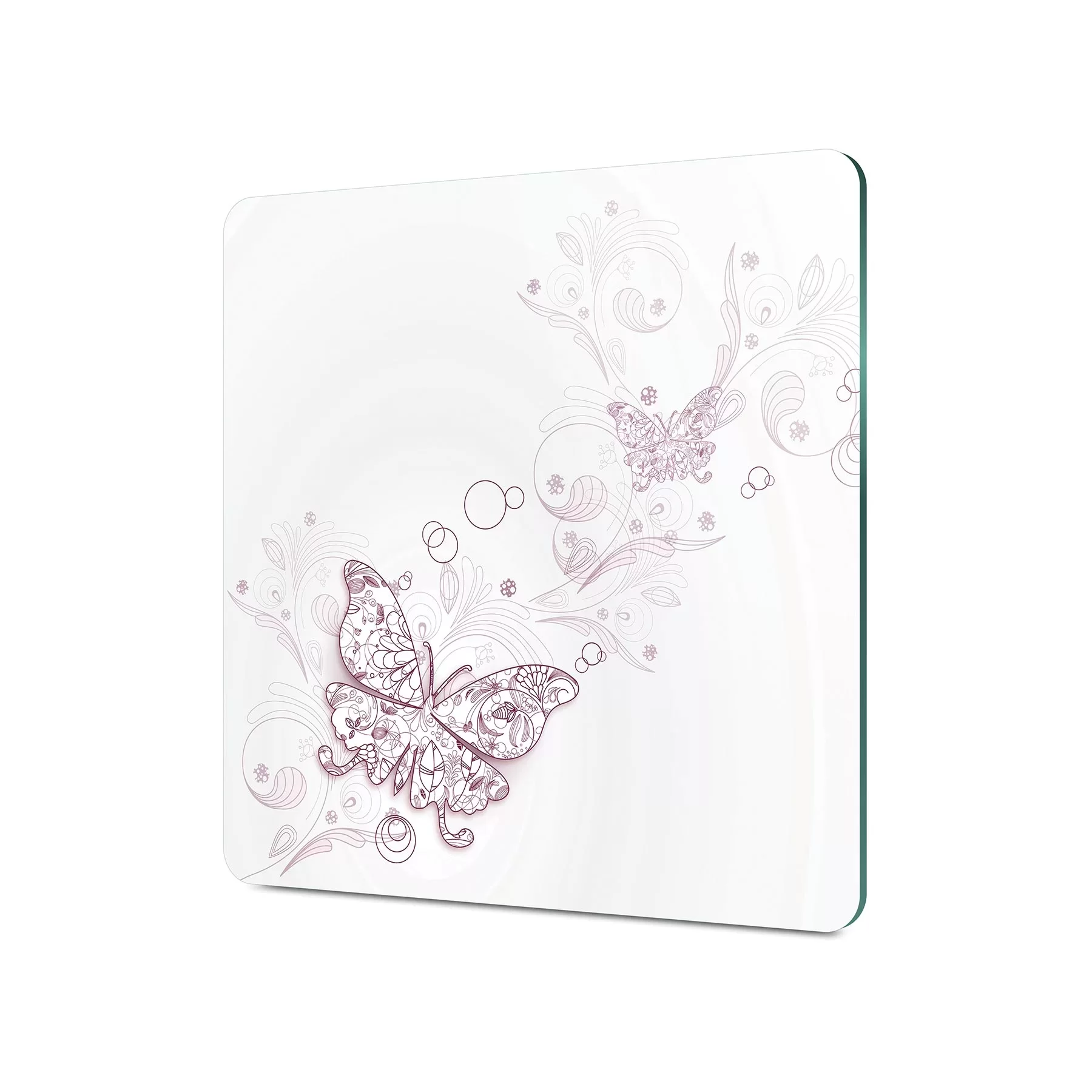 Picture of Decovetro Cam Kesme Tahtası ve Sunumluk Kare Vintage Kelebek Desenli 30x30 Cm