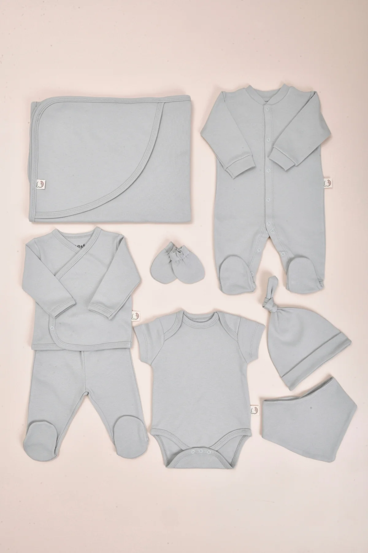 Picture of 8'li Organik Hastane Çıkışı Seti - Sertifikalı ve Pamuklu Kumaş - Mint Yeşili