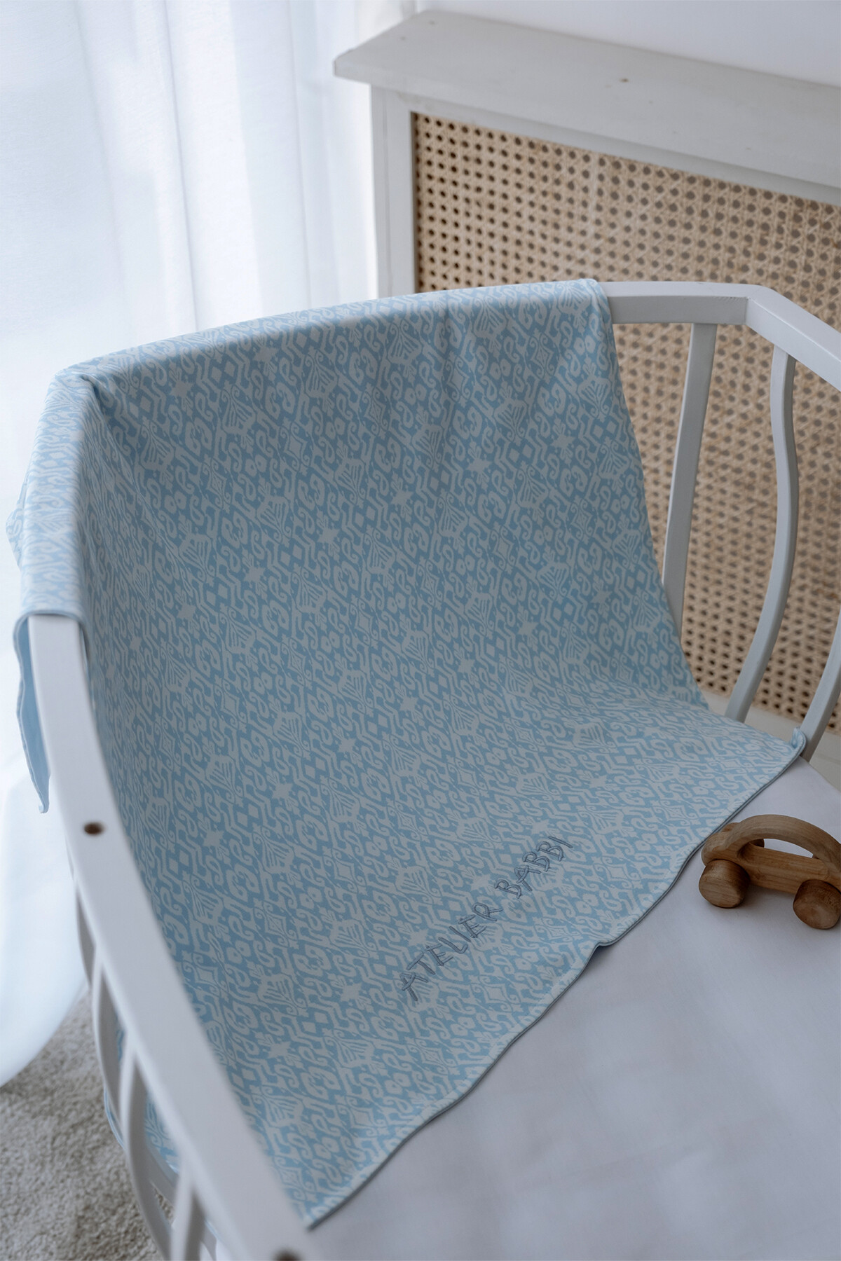 Picture of Çift Taraflı Bebek Battaniyesi - İkat / Mavi