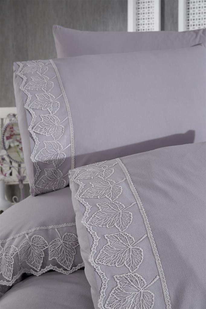 Picture of Fransız Dantelli Seray Çeyizlik Nevresim Takımı Gri