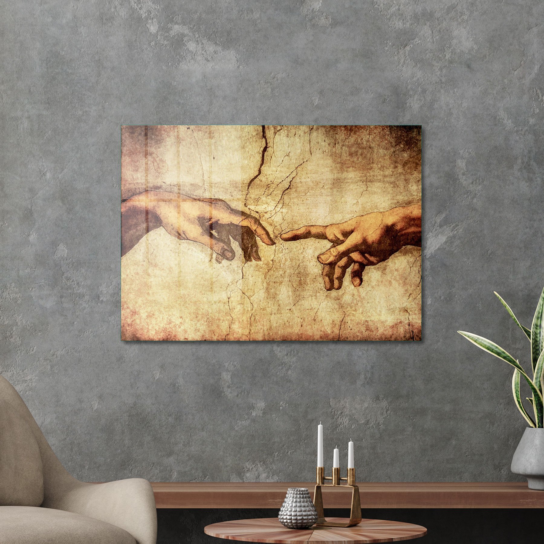 Picture of Decovetro Cam Tablo Touch of God 70x100 cm
