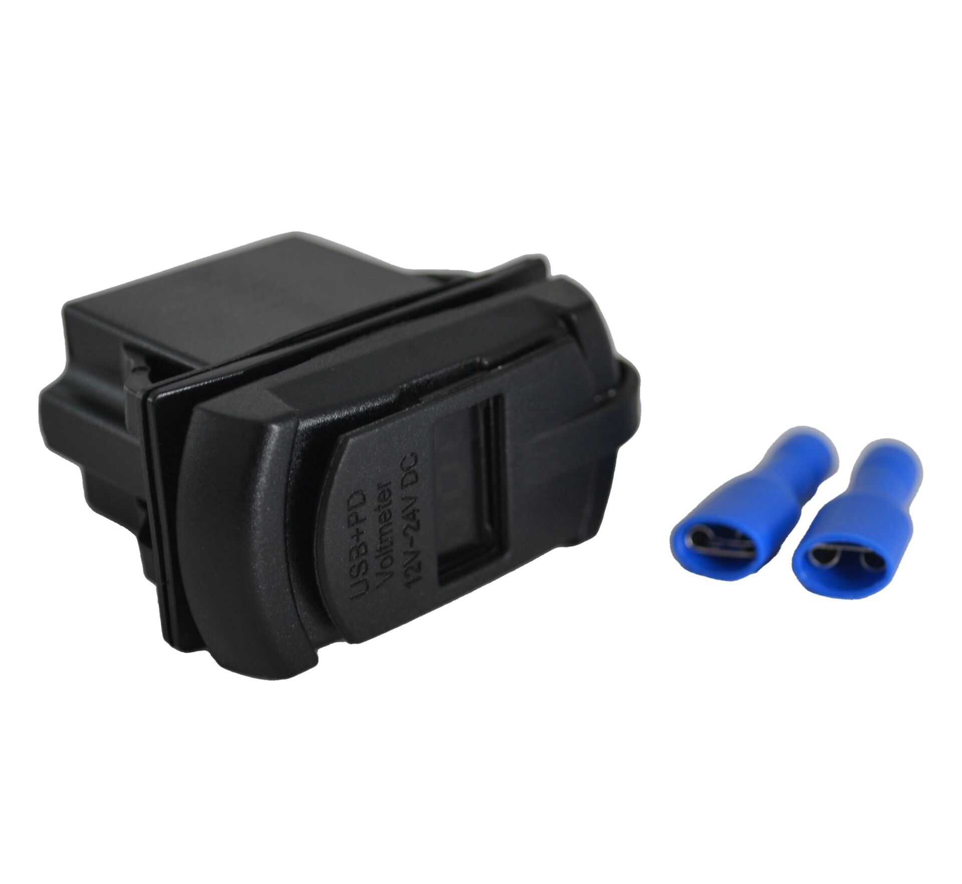 Picture of 12V 24V DC USB QC3.0 Type-C PD Şarj Port Voltmetreli Dikdörtgen MT-UM02