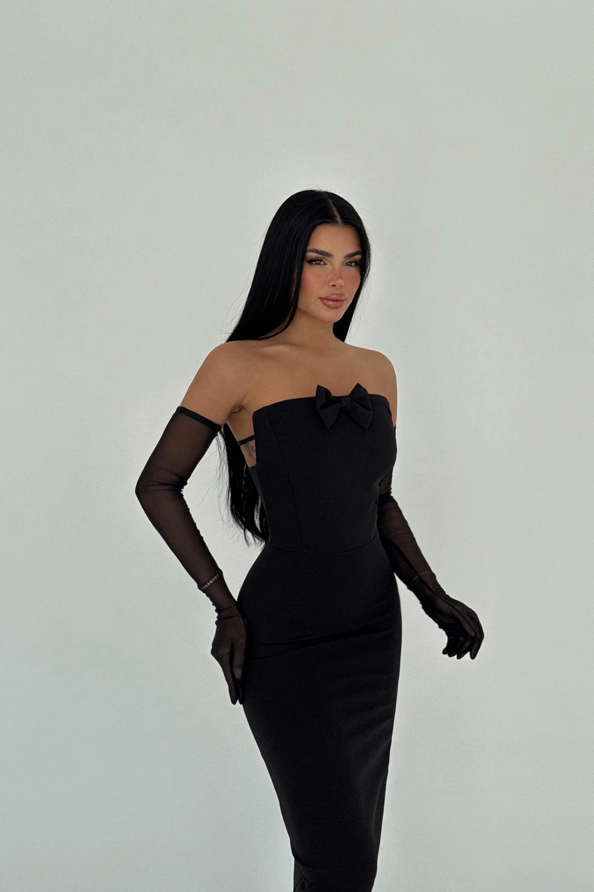 Picture of Black Enola Dress with Gloves