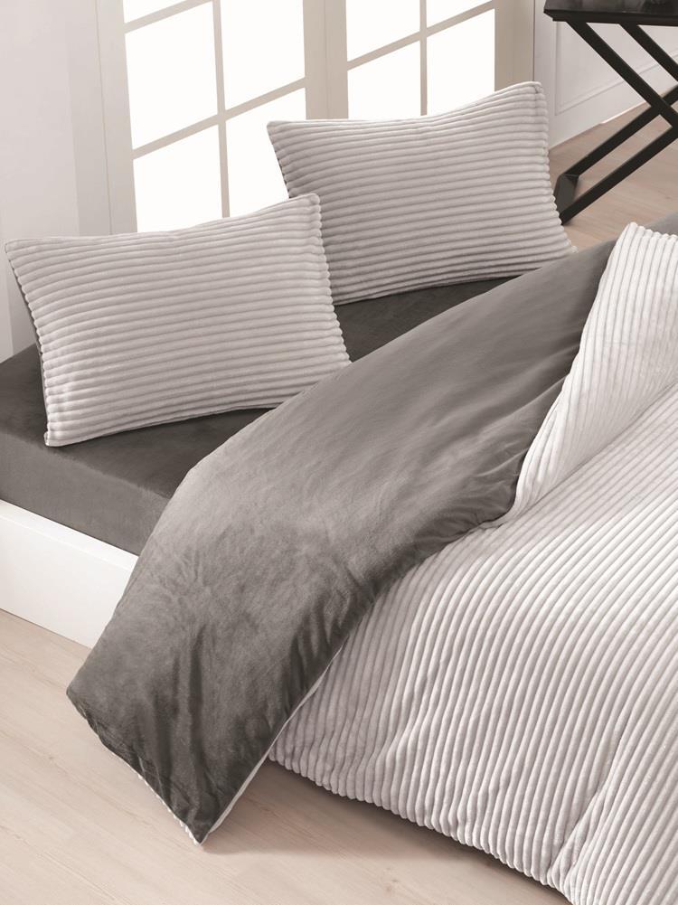 Picture of Merinos Eternity Fitilli 4 Parça Çift Kişilik Nevresim Takımı 200x220 Açık Gri