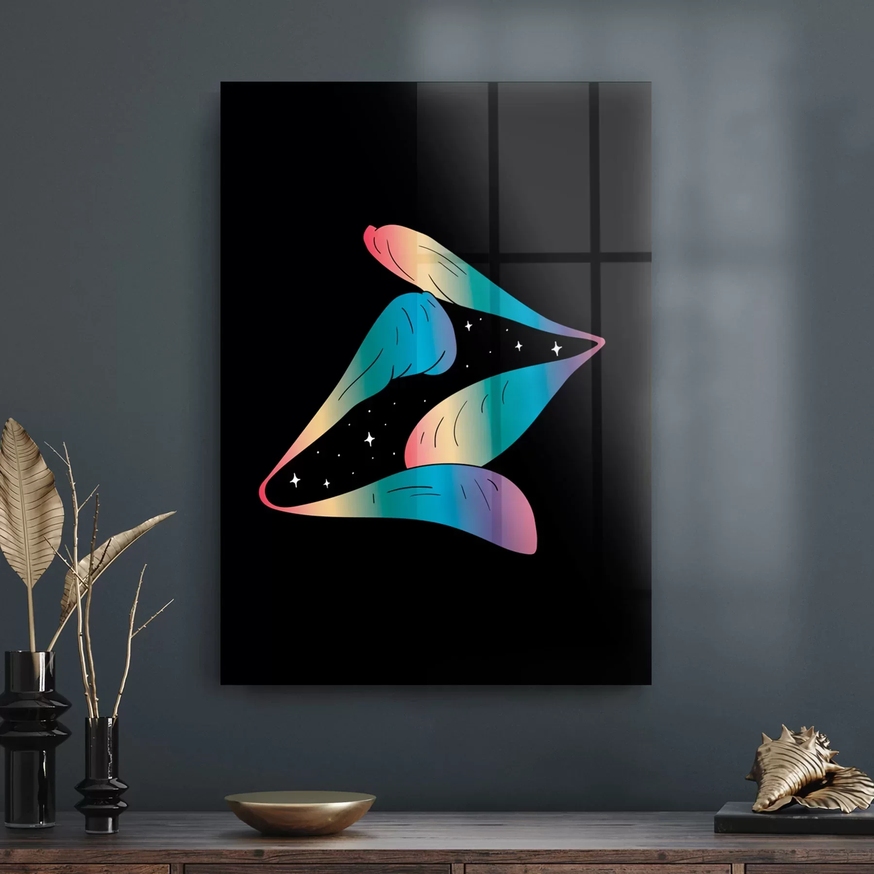 Picture of Decovetro Cam Tablo LGBT Kissing Lips 30x40 cm