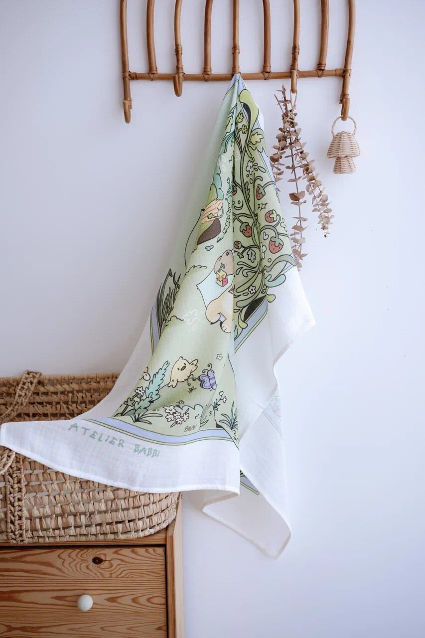 Picture of Müslin Bebek Örtüsü Ve 3’Lü Ağız Bezi Seti - Piknik