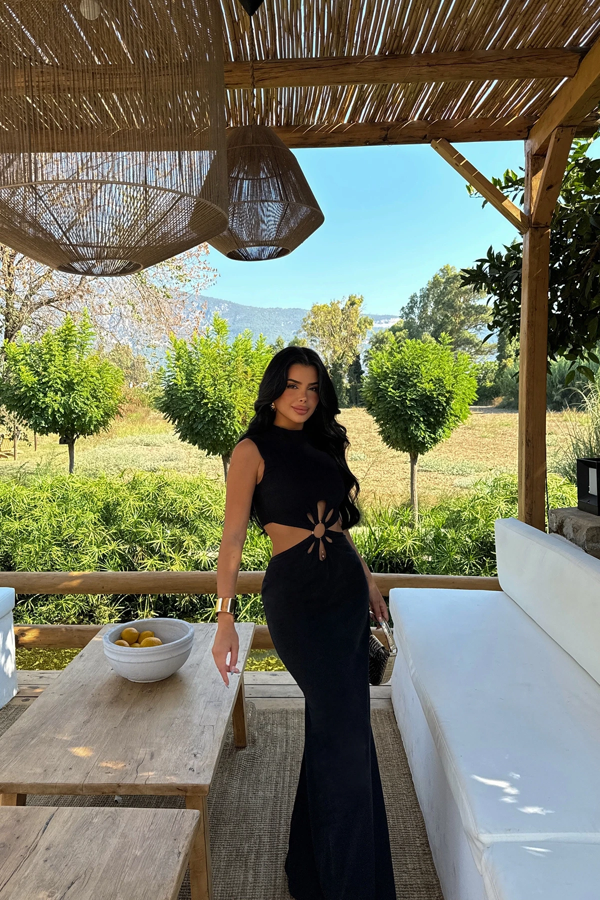 Picture of Black Lavin Linen Long Dress