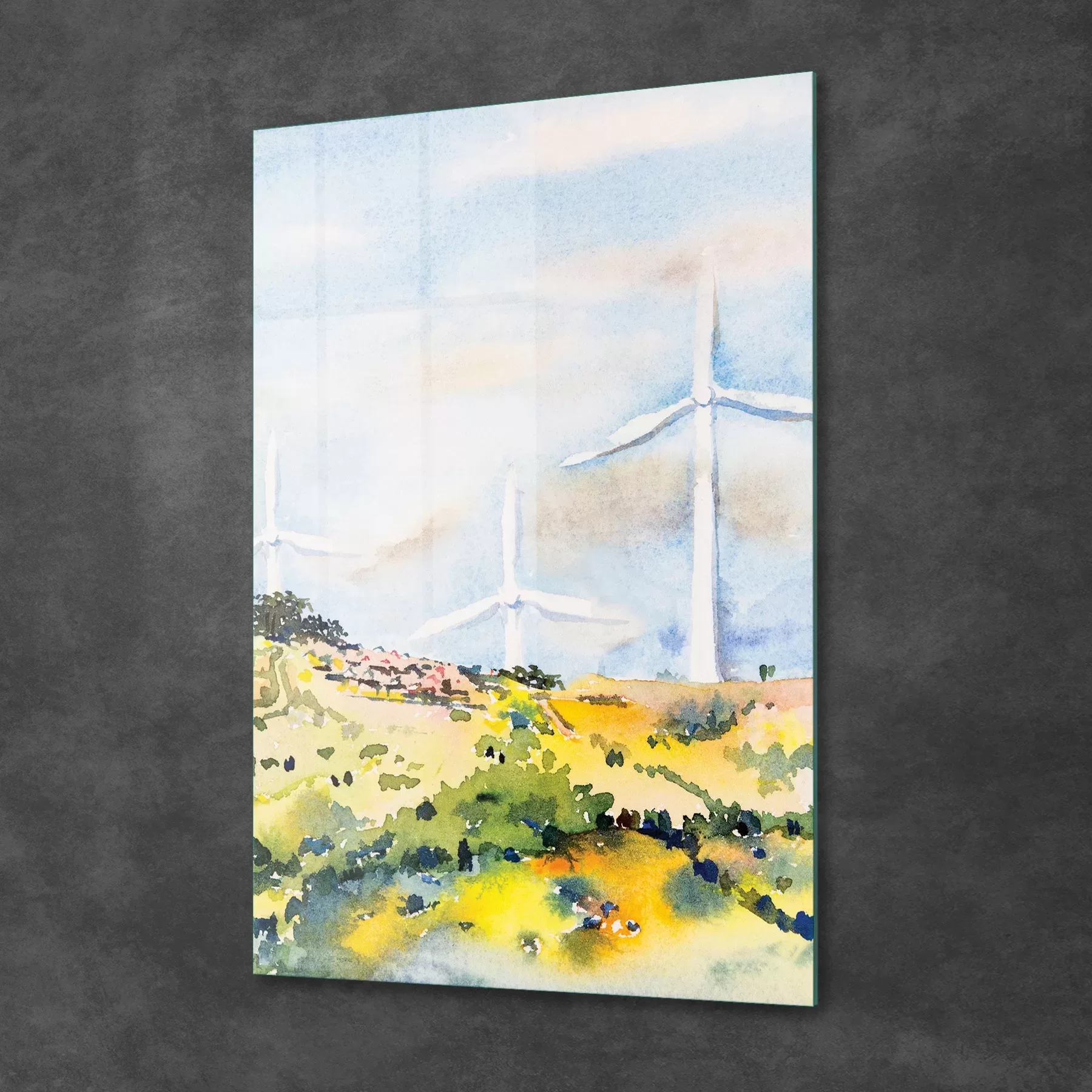 Picture of Decovetro Cam Tablo Sulu Boya Manzara 50x70 cm