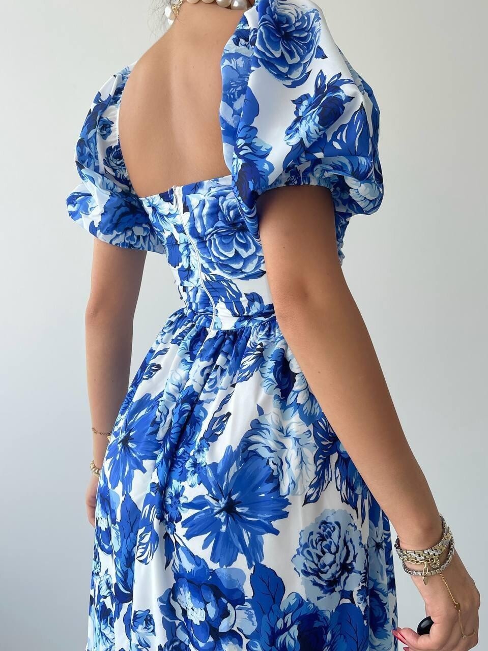 Picture of Kassel Kare Yaka Kısa Kollu Elbise