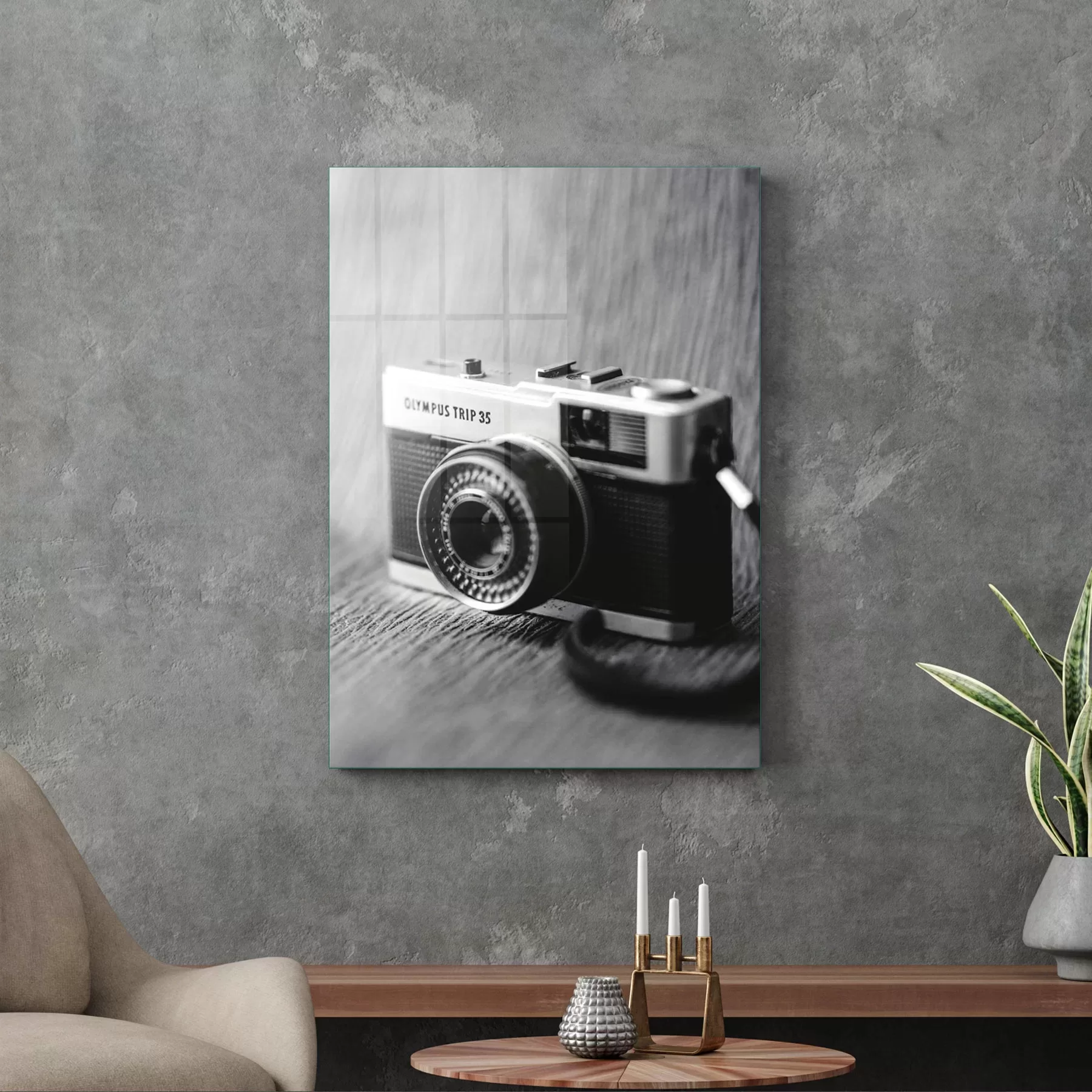 Picture of Decovetro Cam Tablo Vintage Fotoğraf makinesi 30x40 cm