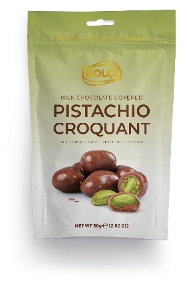 Picture of MILK CHOCOLATE COVERED PISTACHIO CROQUANT 80g