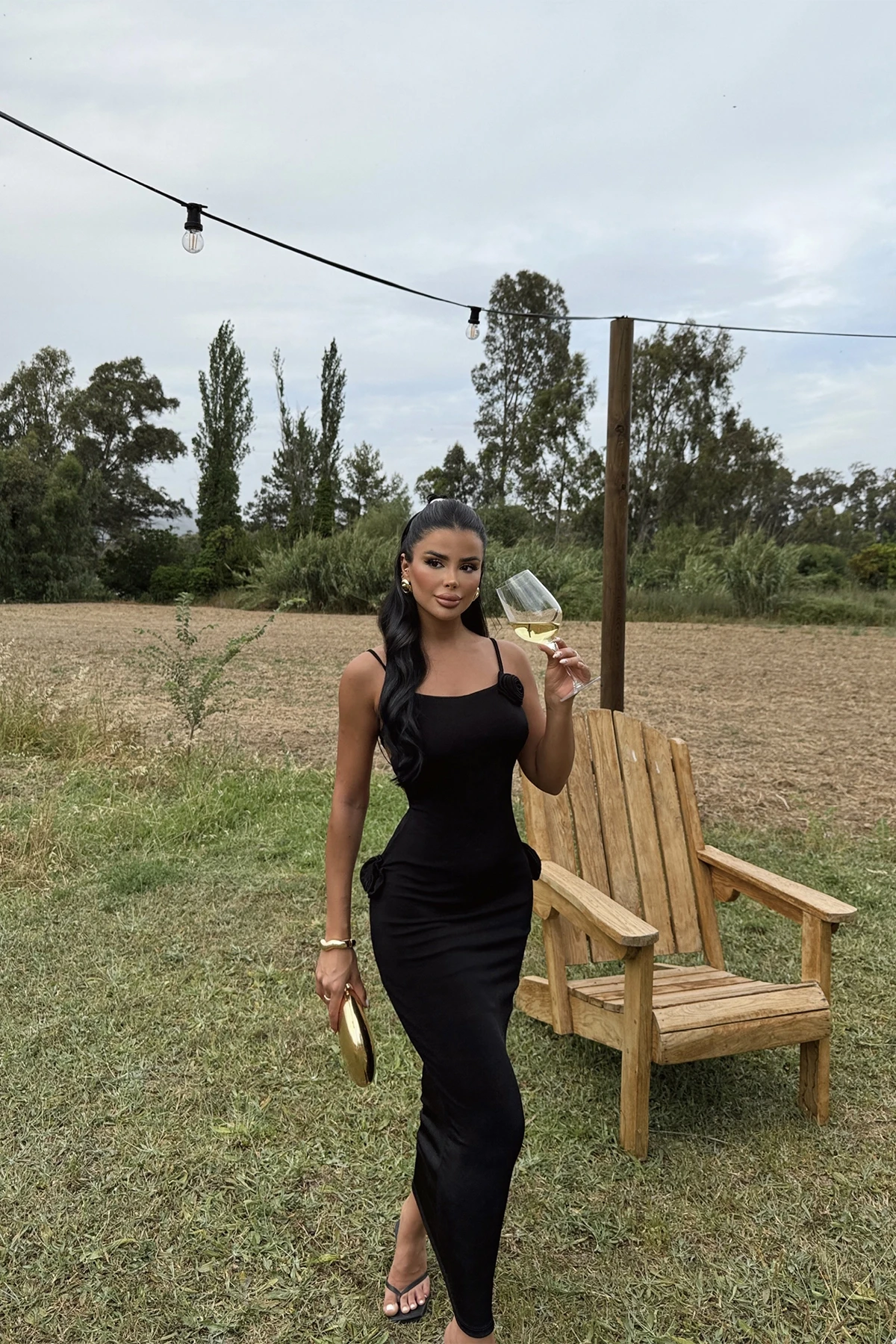 Picture of Black Glory Rose Dress with Rope Detail on the Back