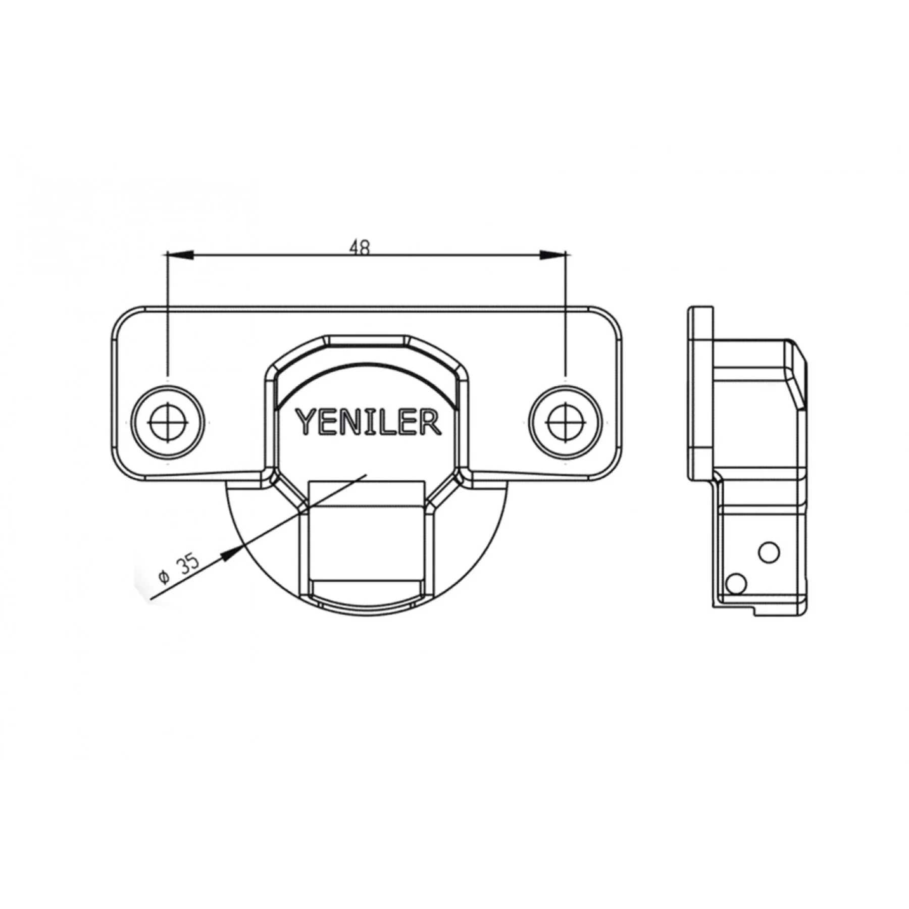 Picture of YENİLER Düz Tas Menteşe + Menteşe Tabanı 060.001