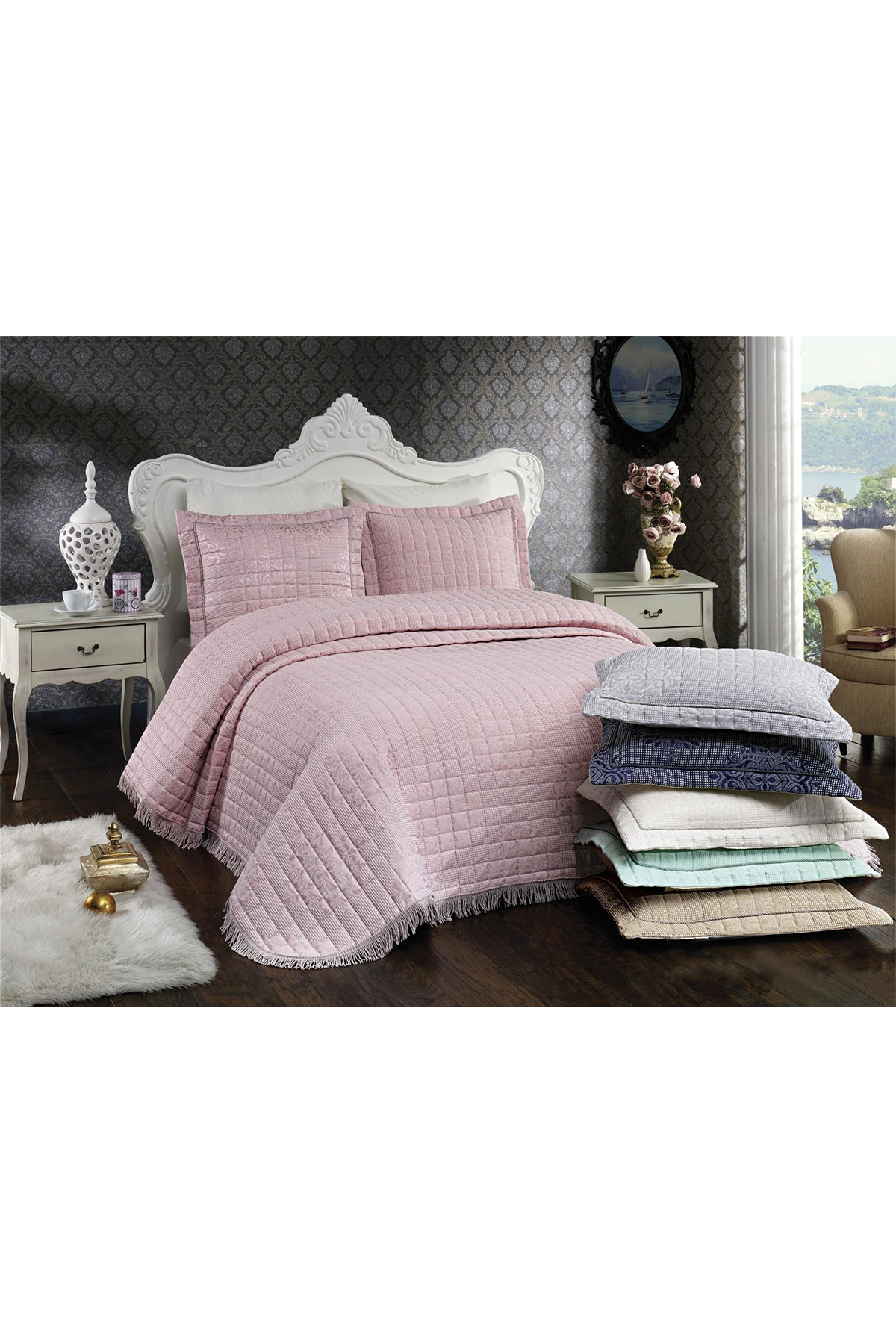 Picture of Juliet Çift Kişilik Yatak Örtüsü 6 Renk