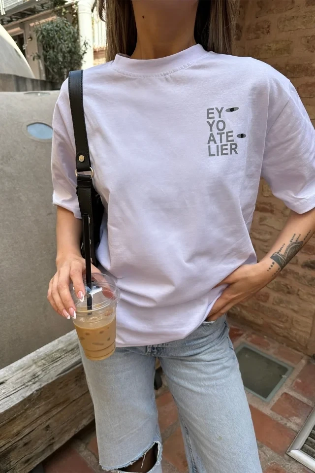 Picture of White Oversize Printed T-Shirt