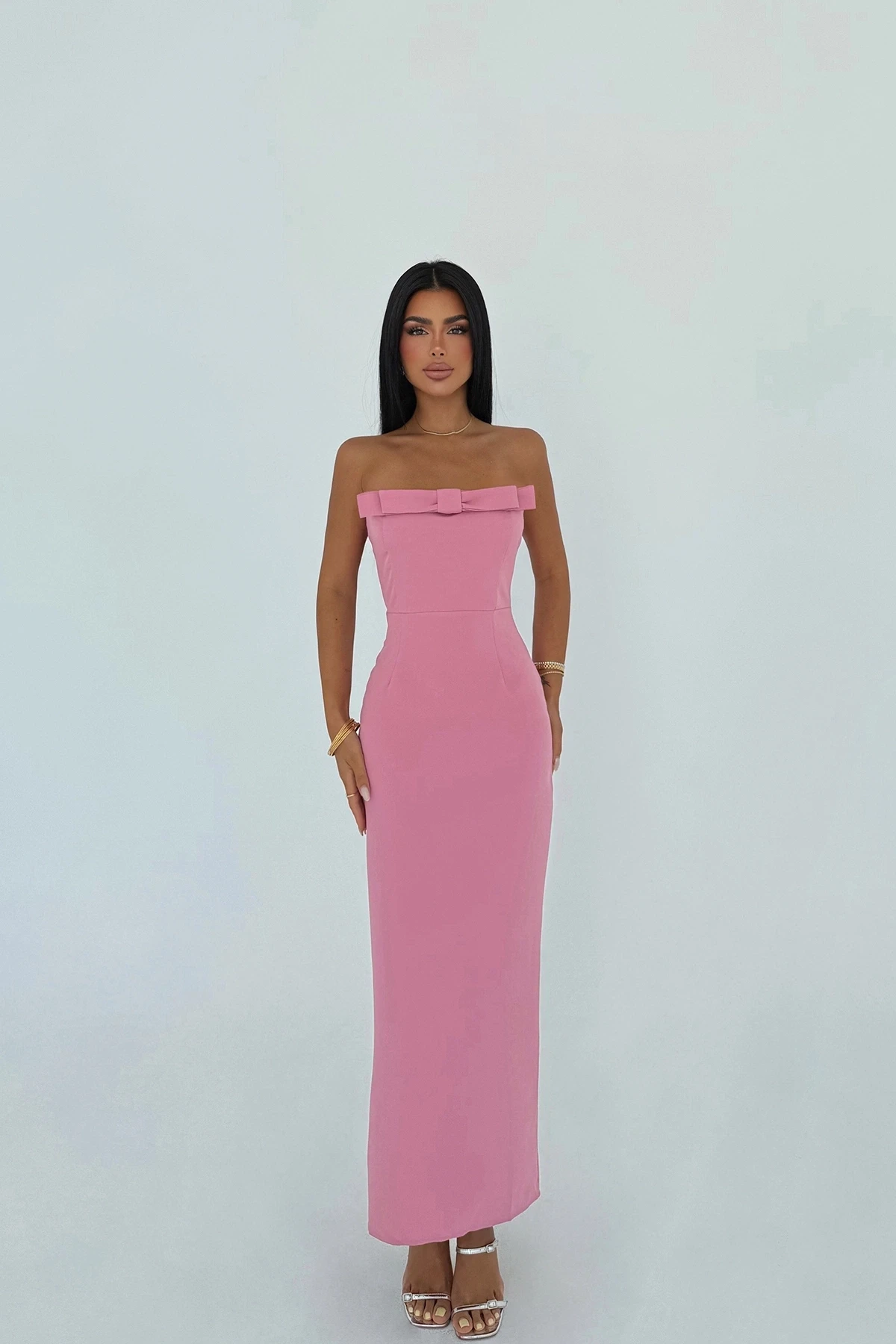 Picture of Powder Strapless Midi Dress