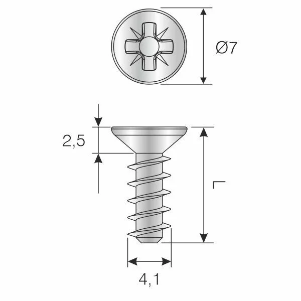 Picture of Ø3MM DELİKLER İÇİN HAVŞA BAŞLI RAY VİDASI