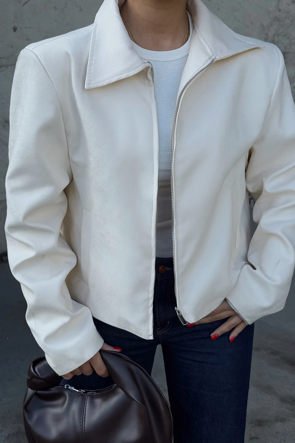 Picture of White Shirt Collar Jacket