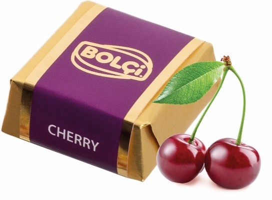 Picture of CHERRY FILL.MILK CHOC.EXCLUSIVE CUBE (PURPLE) 2,5Kg