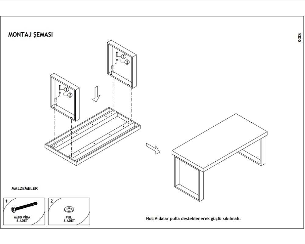 Picture of Cheri Minimal 2 Sandalye 1 Bench 1 Masa (80x140)