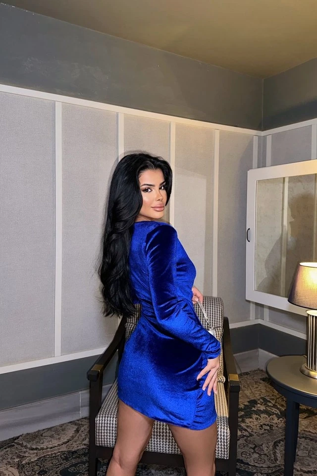 Picture of Sax V-Neck Mini Dress