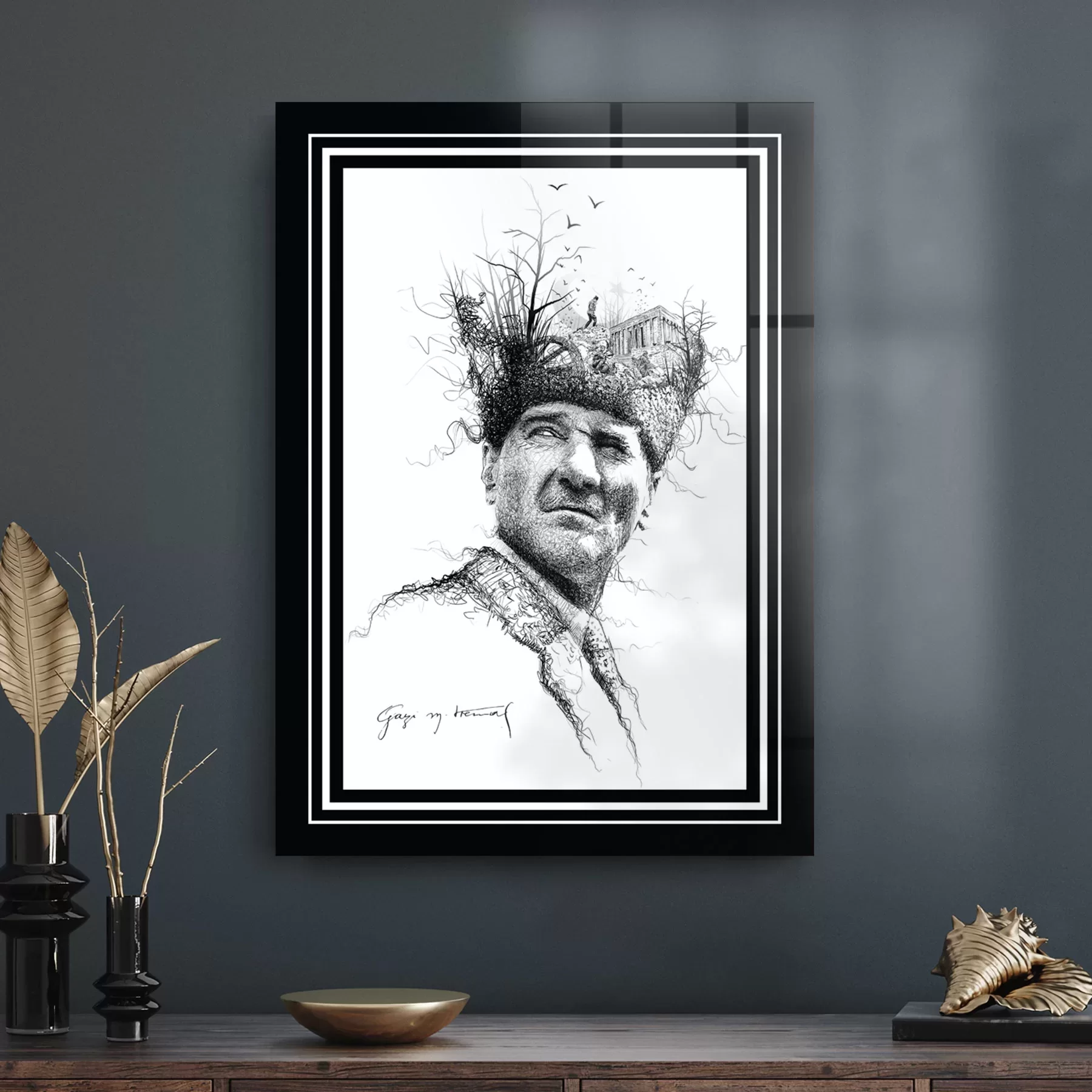 Picture of Decovetro Cam Tablo Gazi Mustafa Kemal 70x100 cm