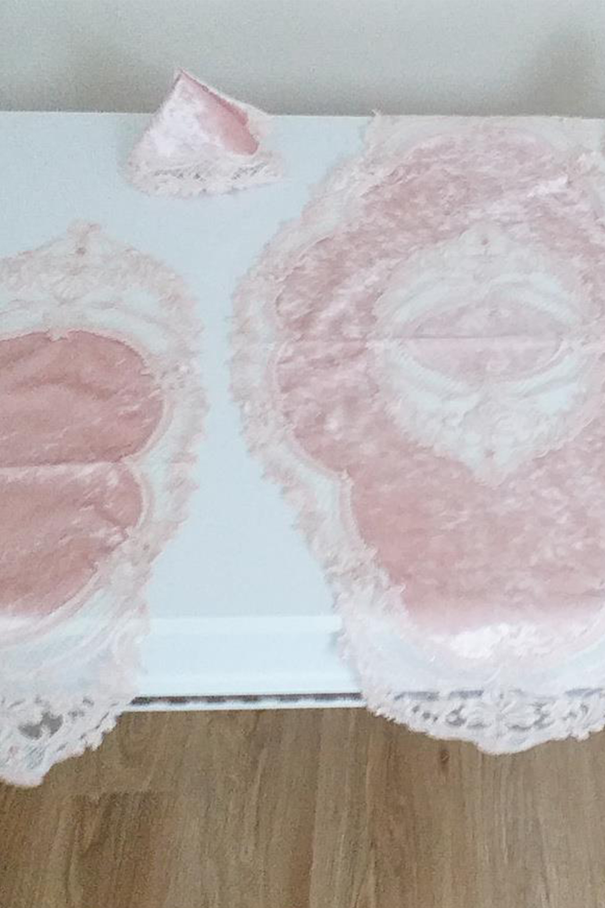 Picture of Fransız Güpürlü Orkide Kadife Salon Takımı 5 Parça Pudra