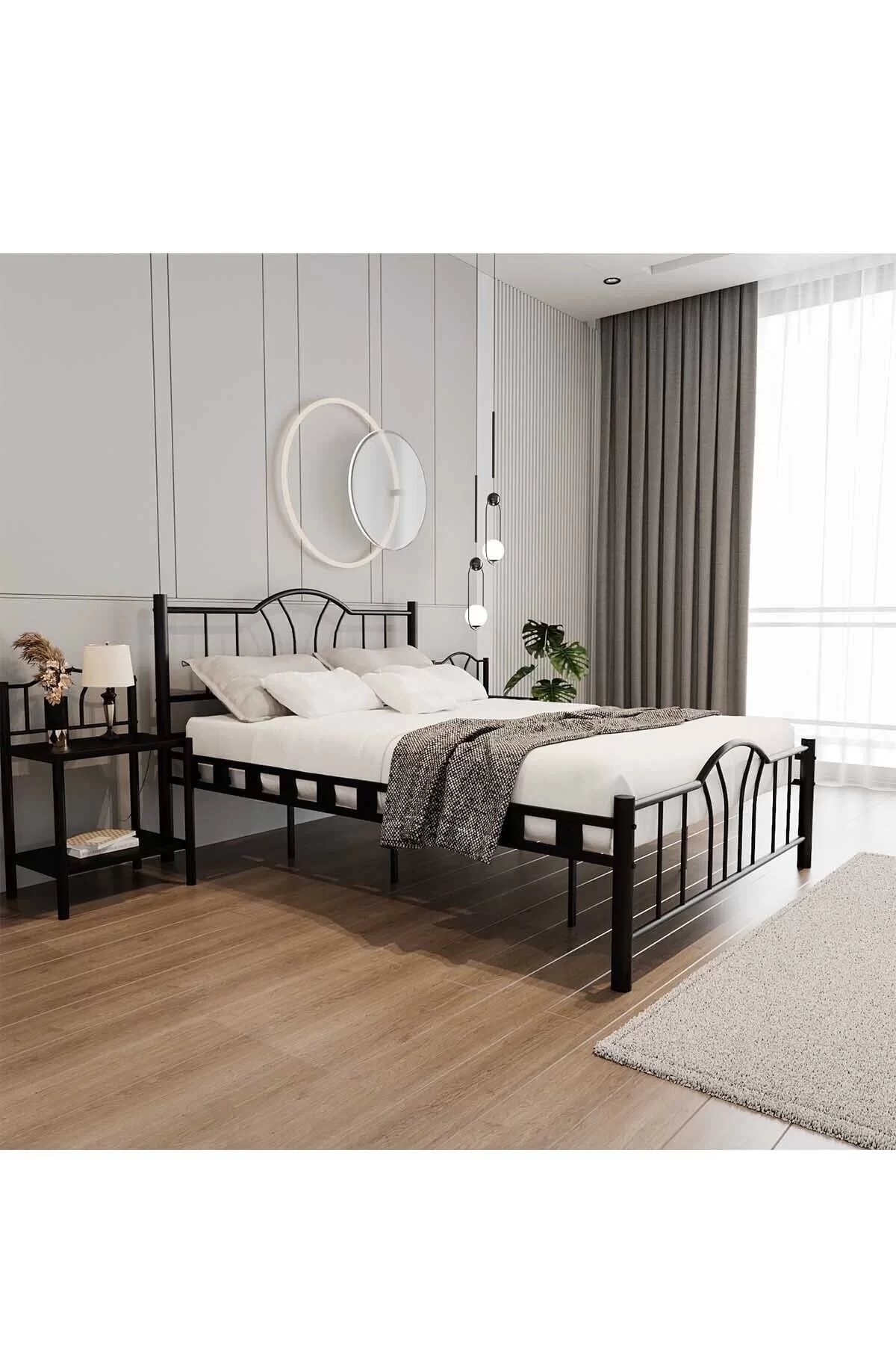 Picture of Bella Çift Kişilik Ferforje Tarz Metal Karyola Bella Karyola Siyah