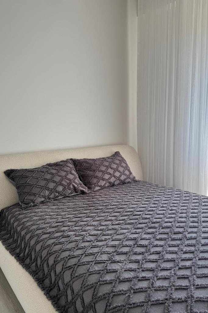 Picture of Çeyiz Diyarı Vesya 2 Parça Tek Kişilik Pike Takımı Antrasit