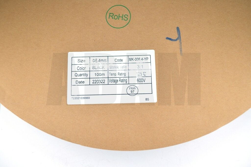 Picture of 100 Metre 6,4mm Isı İle Daralan İçi Yapışkanlı Makaron Isıyla MT-M6.4Y