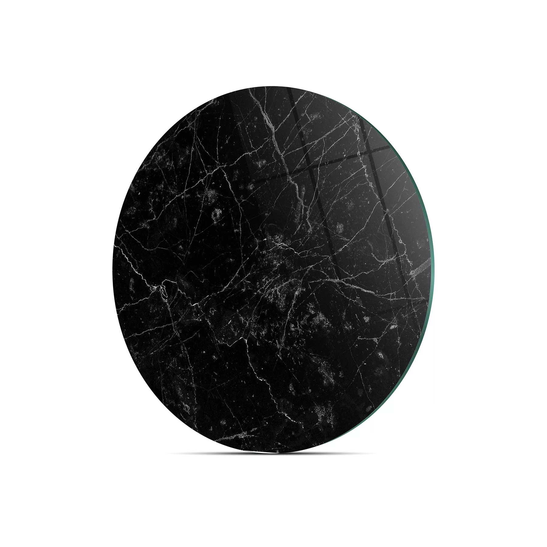 Picture of Decovetro Cam Kesme Tahtası ve Sunumluk Yuvarlak Siyah Granit Desenli 30x30 Cm