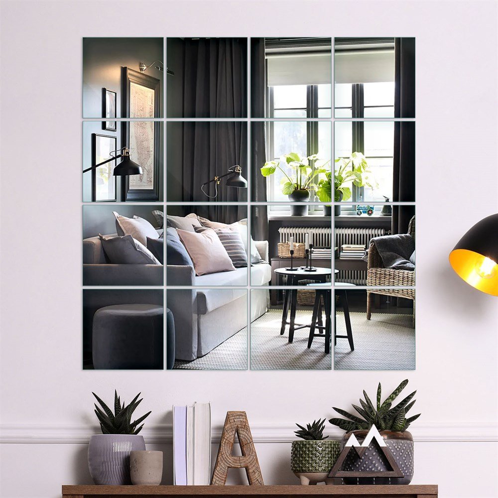 Picture of Decovetro Ayna 4 Parça Kare Dekoratif Duvar Aynası 30 x 30 Cm