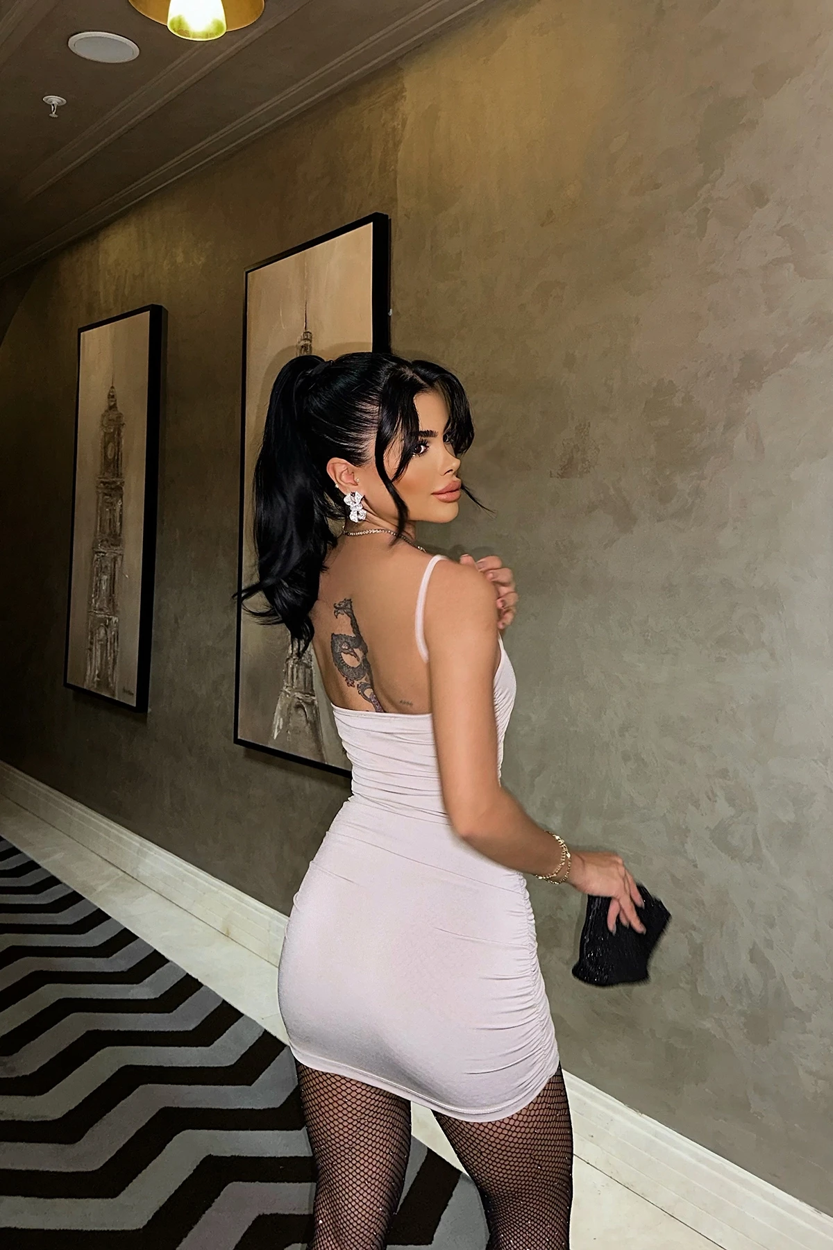 Picture of Stone Strap Detail Mini Dress