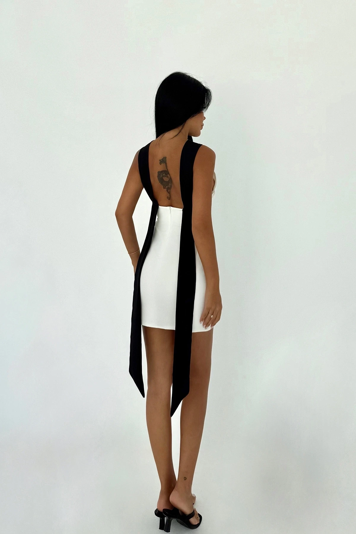 Picture of White Two-Tone Mini Dress